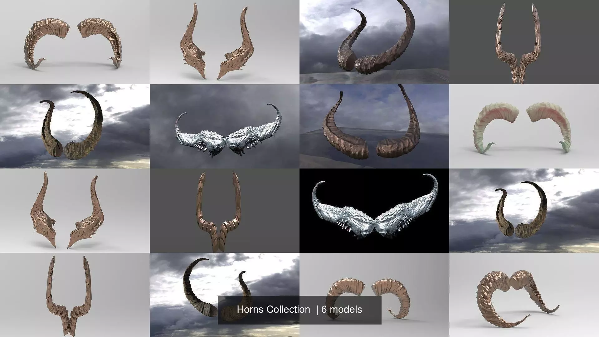 Horns Collection pair of horned cuffs _0