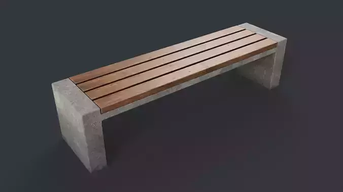 Modern Outdoor Bench 38 PBR Game Ready Low-poly 3D model