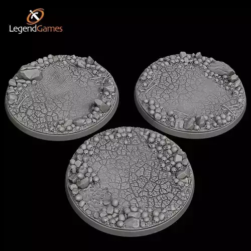 LegendGames 80mm round cracked earth figure bases x6 3D print model