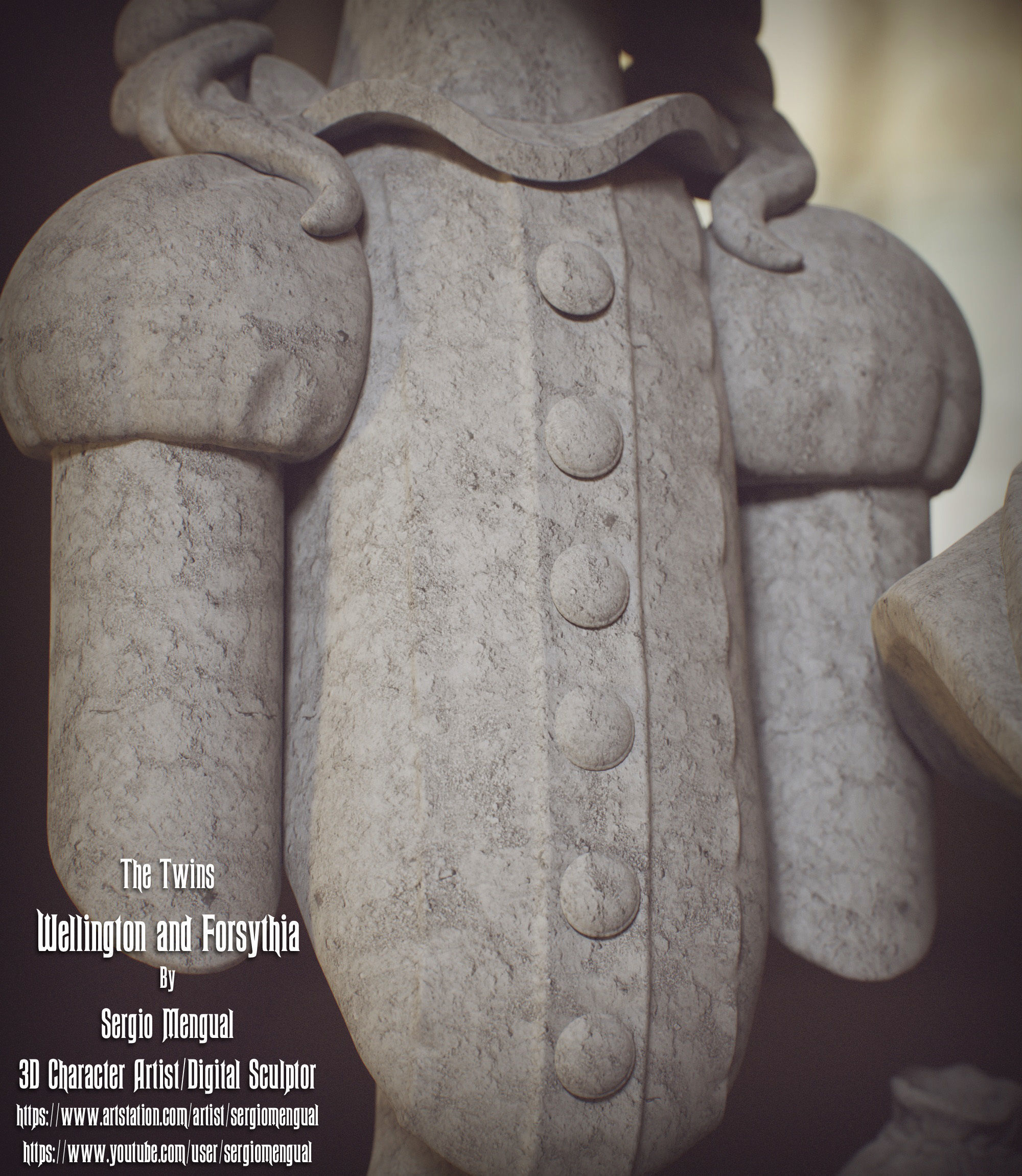 Haunted Mansion The Twins 3D Printable Busts 3D print model_24