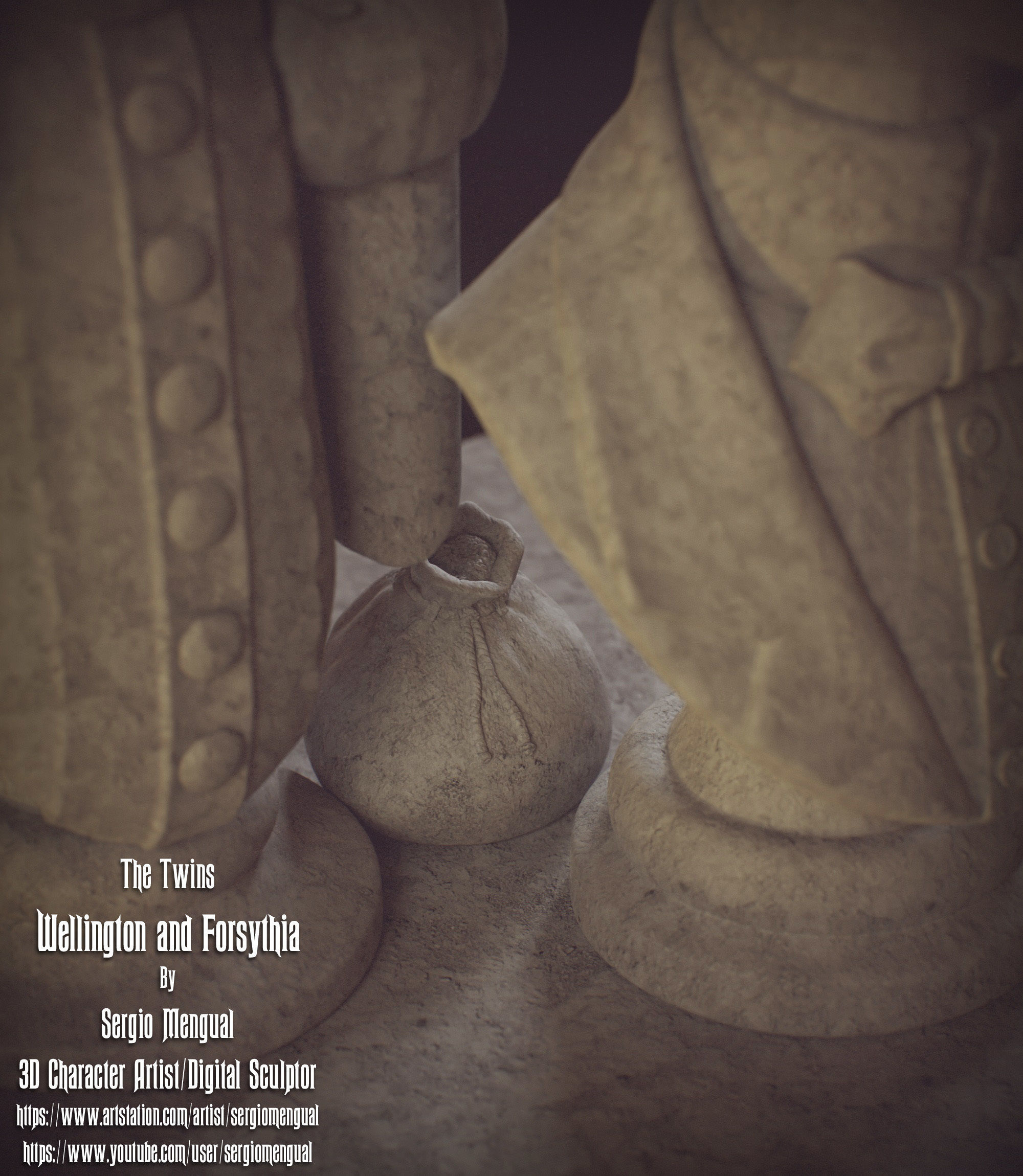 Haunted Mansion The Twins 3D Printable Busts 3D print model_27