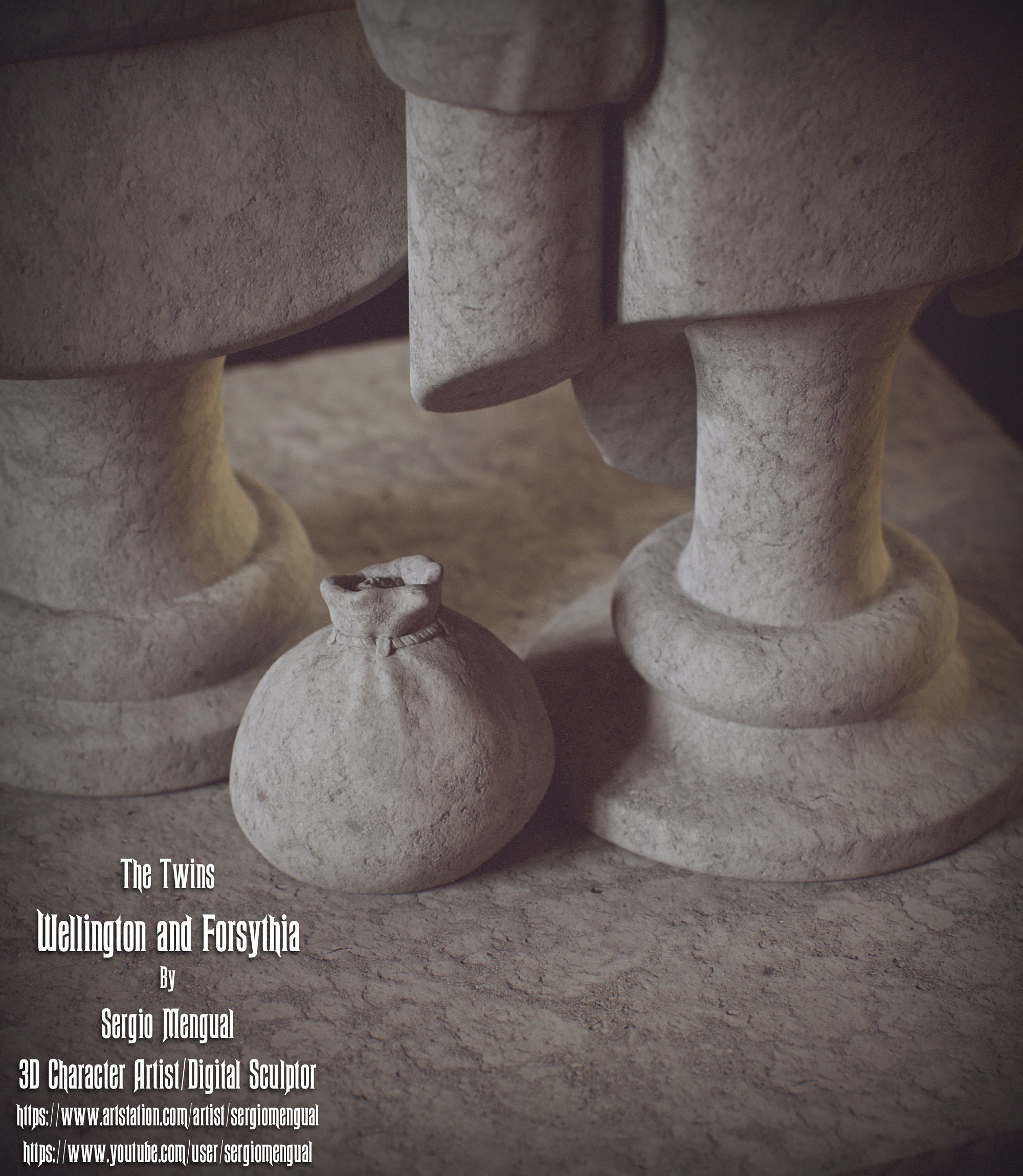 Haunted Mansion The Twins 3D Printable Busts 3D print model_26