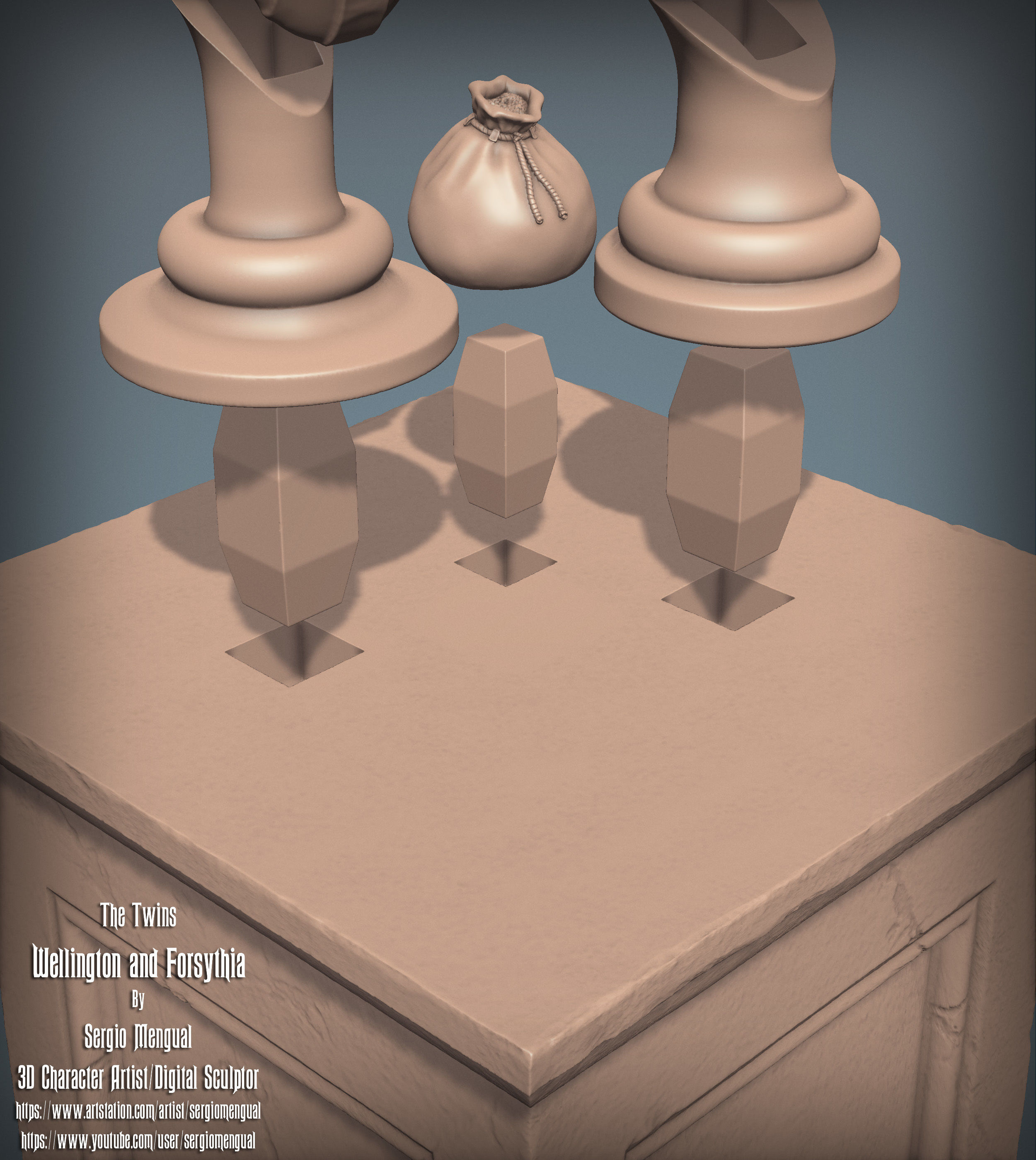 Haunted Mansion The Twins 3D Printable Busts 3D print model_40