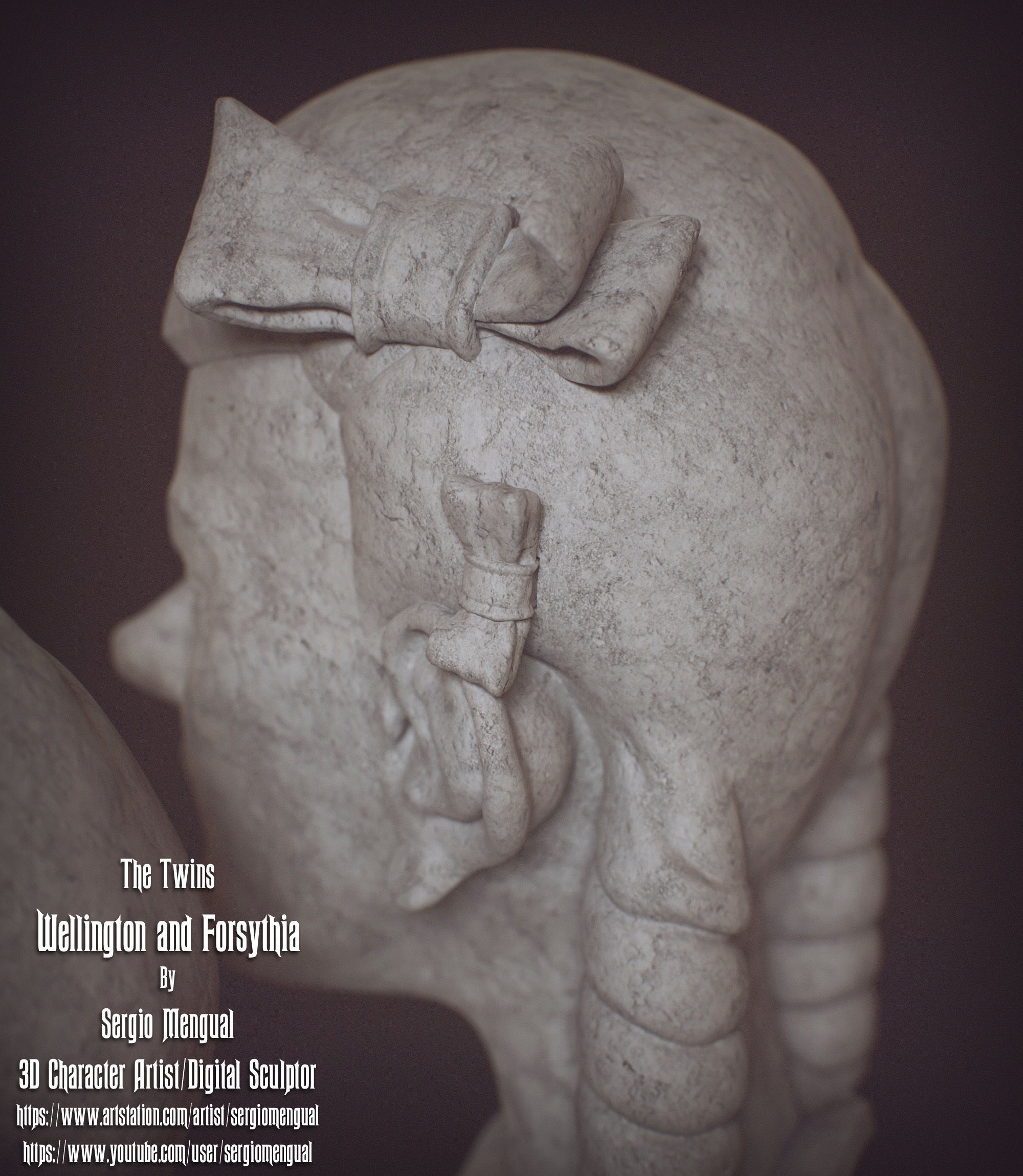 Haunted Mansion The Twins 3D Printable Busts 3D print model_23