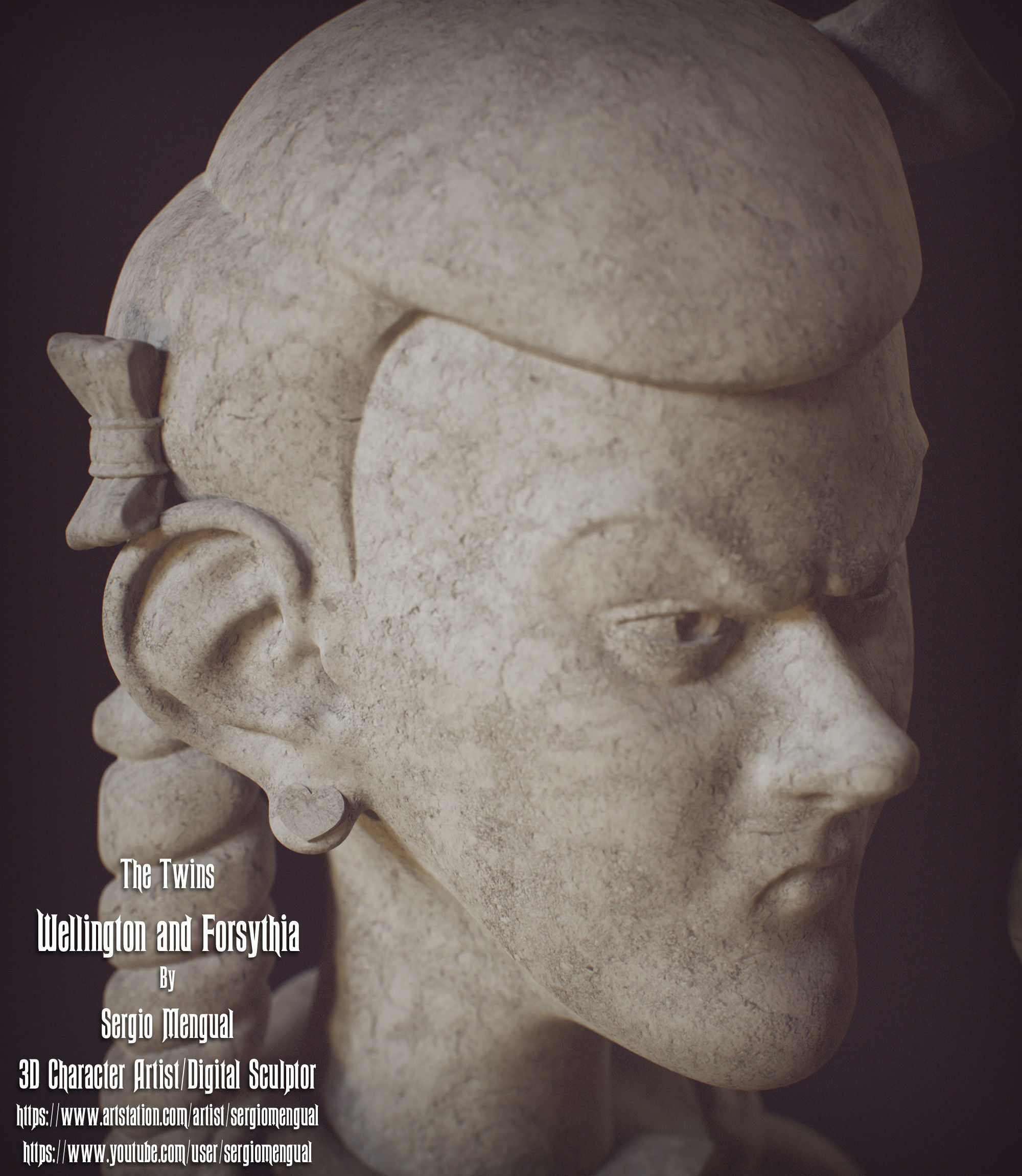 Haunted Mansion The Twins 3D Printable Busts 3D print model_22