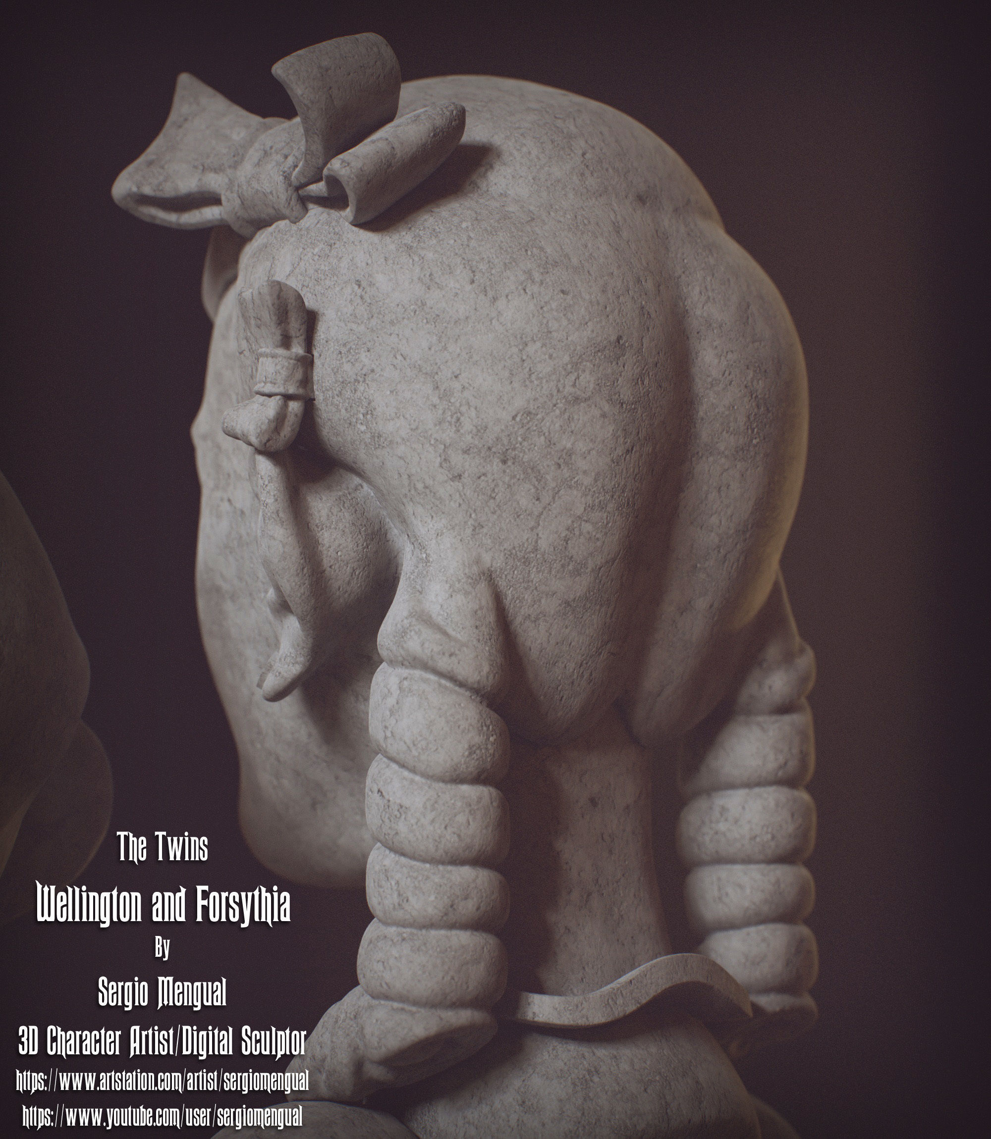 Haunted Mansion The Twins 3D Printable Busts 3D print model_25