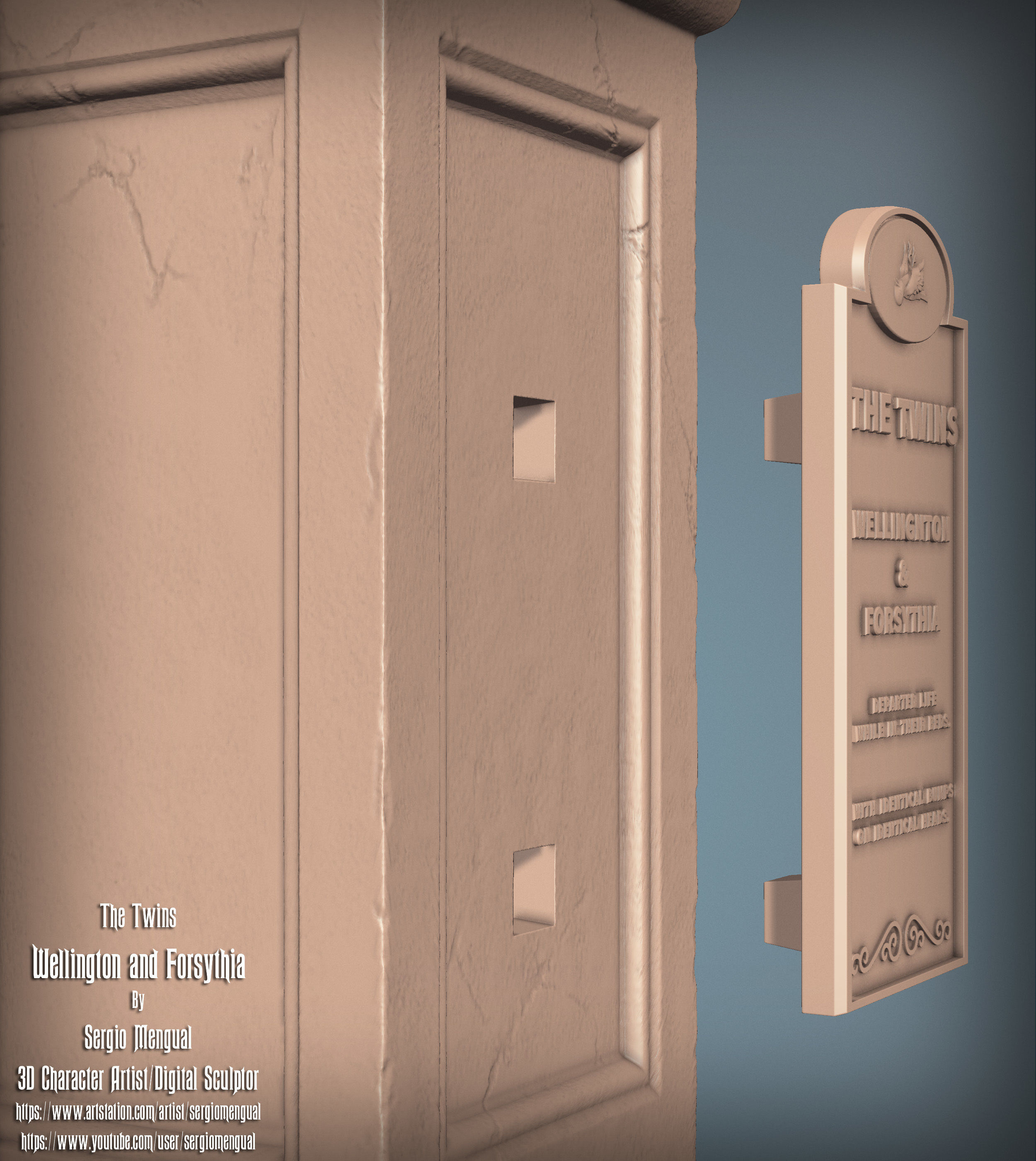 Haunted Mansion The Twins 3D Printable Busts 3D print model_32