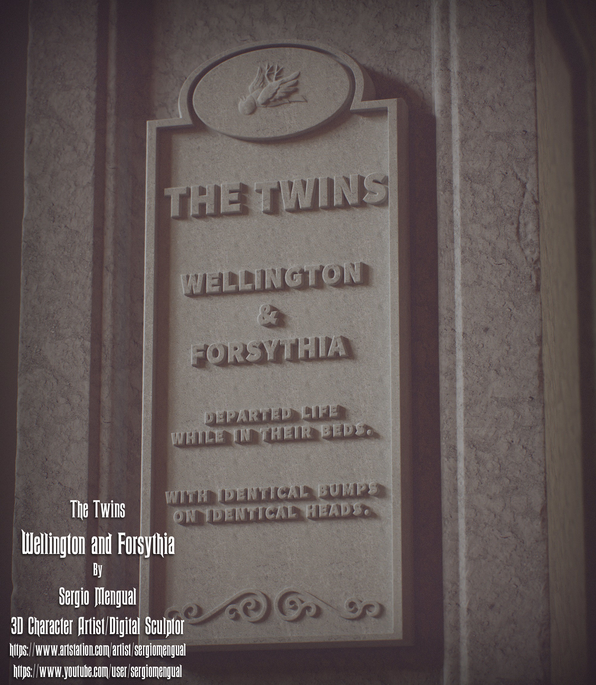 Haunted Mansion The Twins 3D Printable Busts 3D print model_28