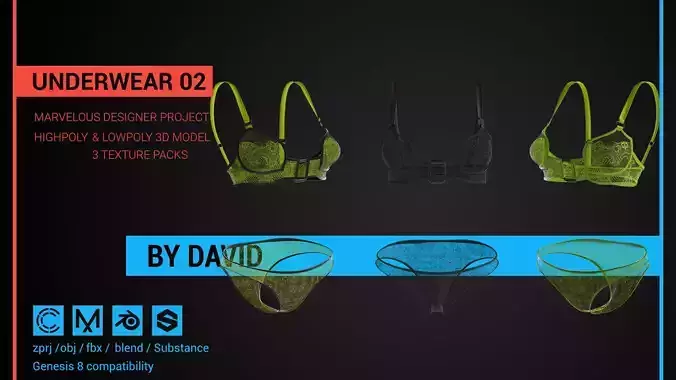 Underwear 02  Marvelous Designer CLO project