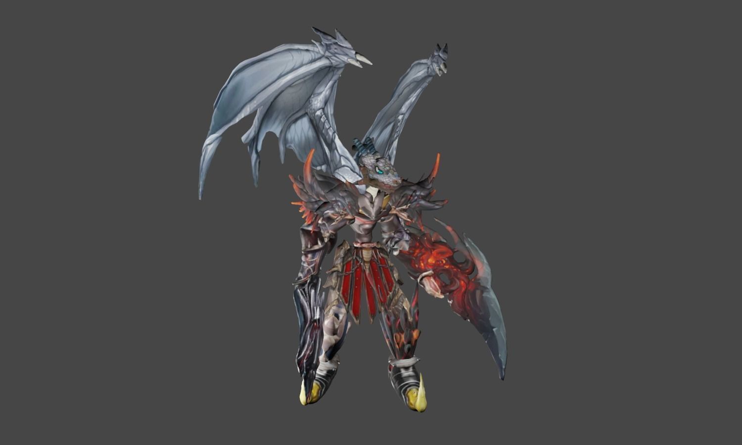 Zeloeman A 3 dragon with wings and armor 3D model_9