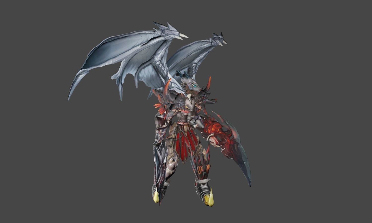 Zeloeman A 3 dragon with wings and armor 3D model_23