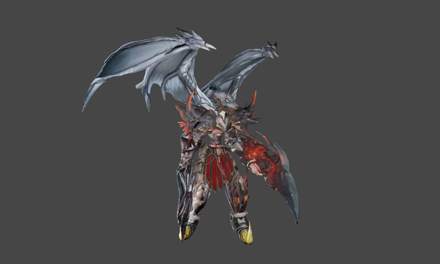 Zeloeman A 3 dragon with wings and armor 3D model_20