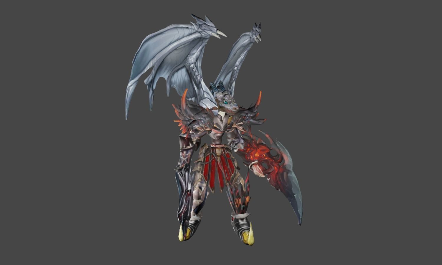 Zeloeman A 3 dragon with wings and armor 3D model_7