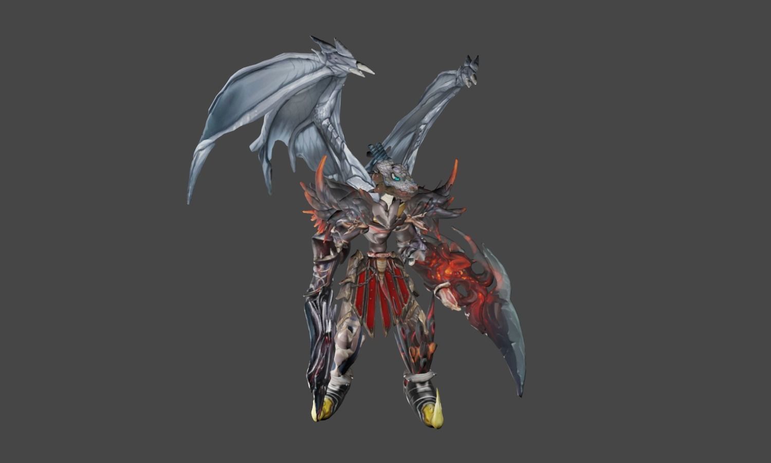 Zeloeman A 3 dragon with wings and armor 3D model_12