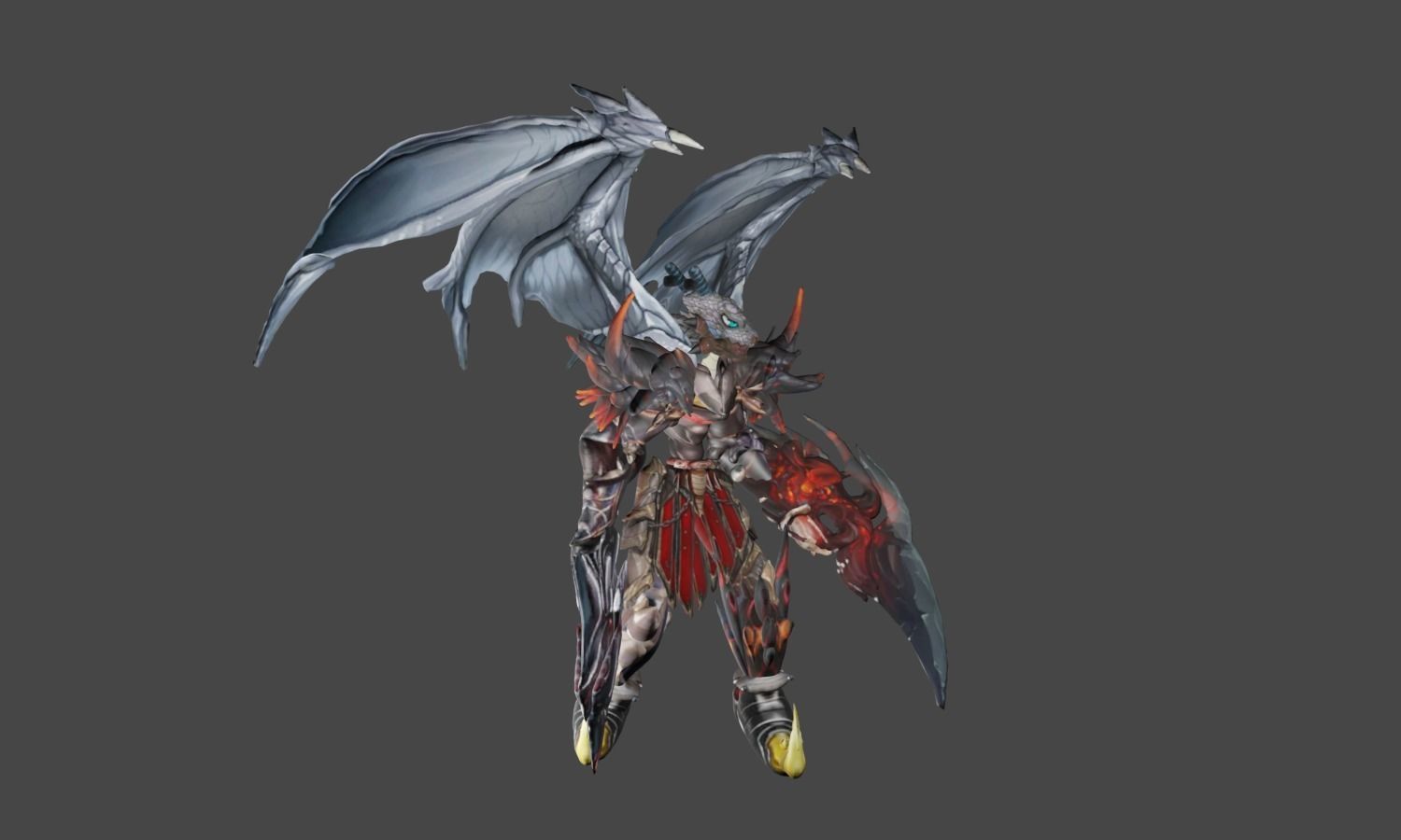 Zeloeman A 3 dragon with wings and armor 3D model_22
