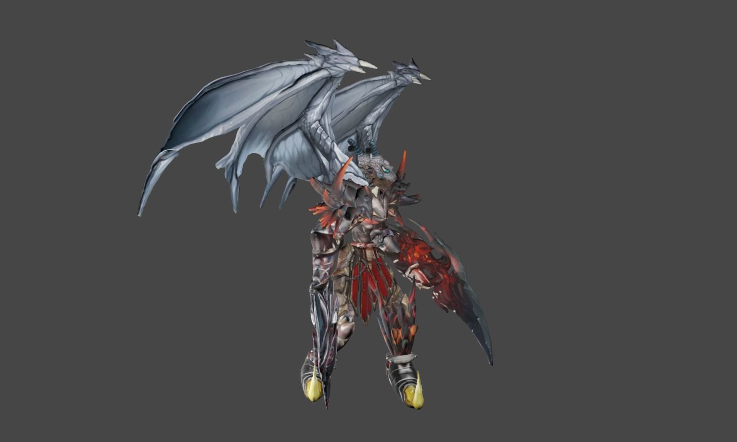Zeloeman A 3 dragon with wings and armor 3D model_25