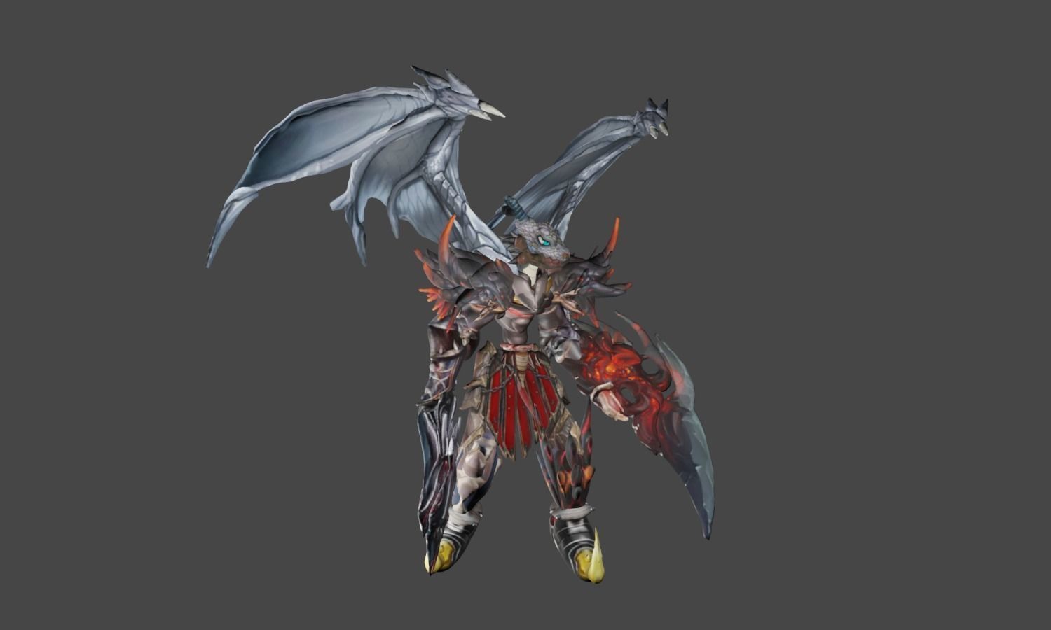 Zeloeman A 3 dragon with wings and armor 3D model_18