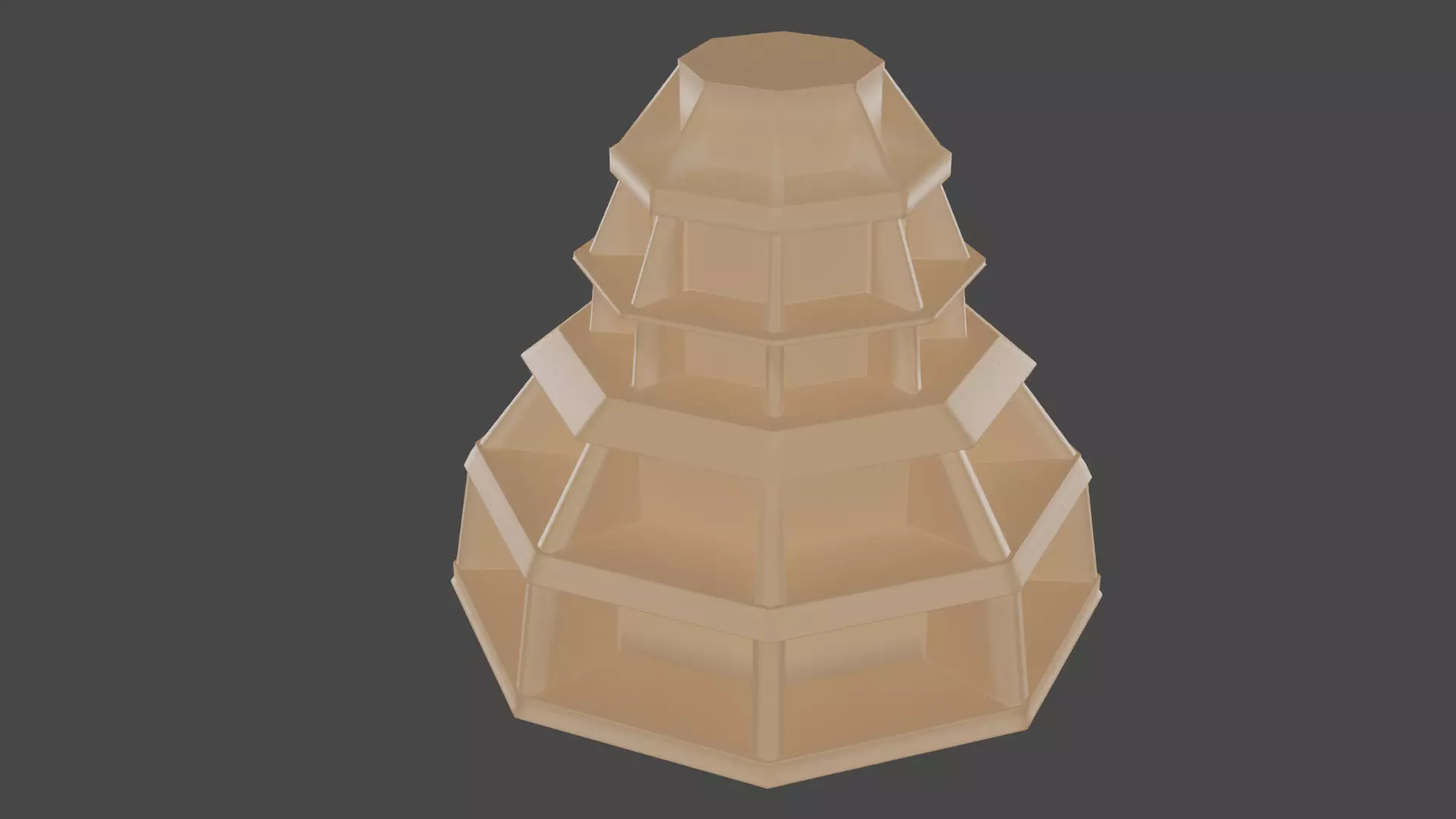 Bookshelf Hexagon Low-poly 3D model_0