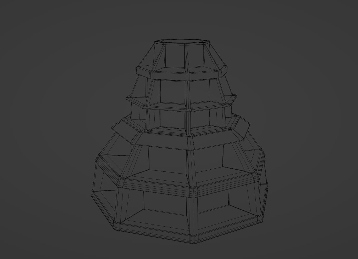 Bookshelf Hexagon Low-poly 3D model_1