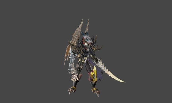 Zeloeman A 2 demon holding sword 3D model