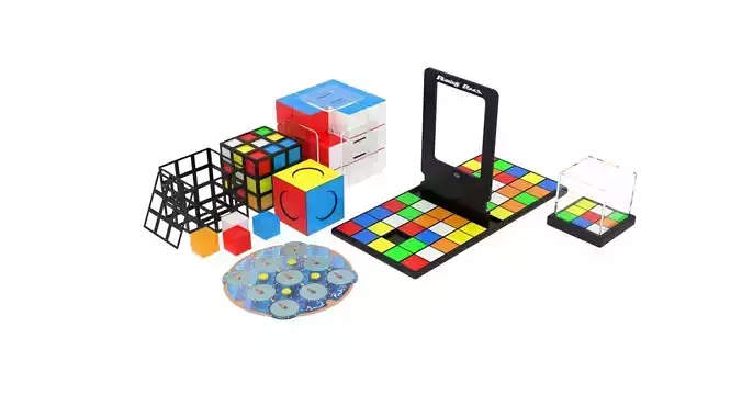 Rubiks Cube Fidget Toys Collection 3D model