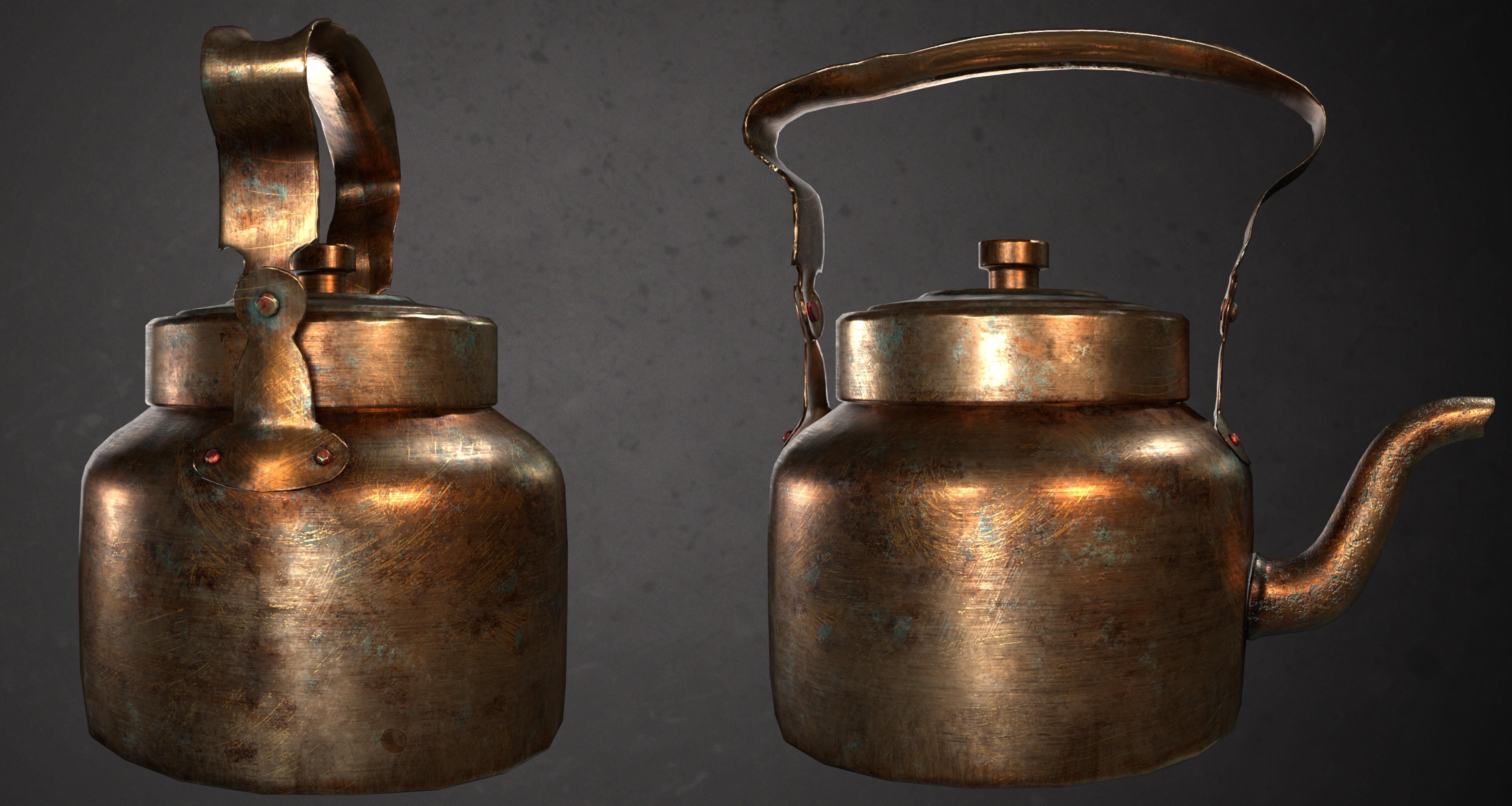 Indian Bronze kettle  Low-poly 3D model_2
