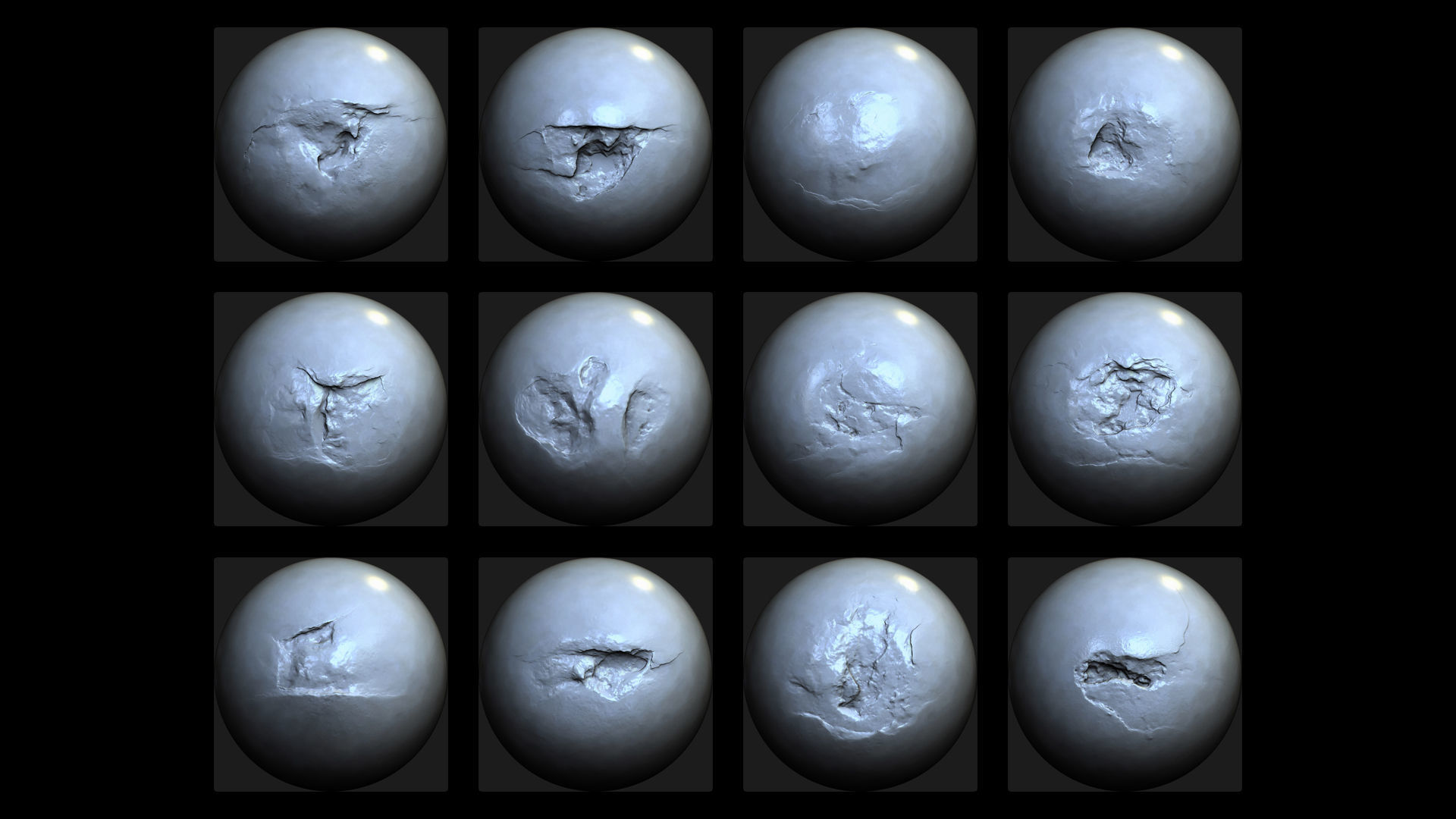 Wall Damage VDM Brushes Vol 4 Low-poly 3D model_1