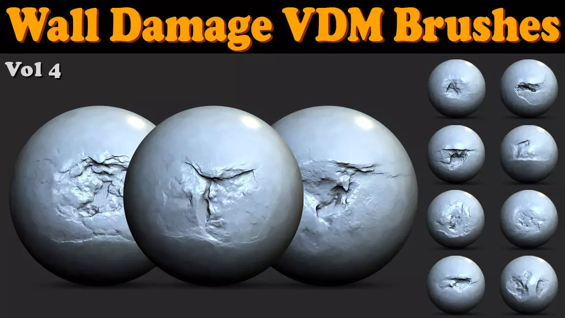 Wall Damage VDM Brushes Vol 4 Low-poly 3D model_0