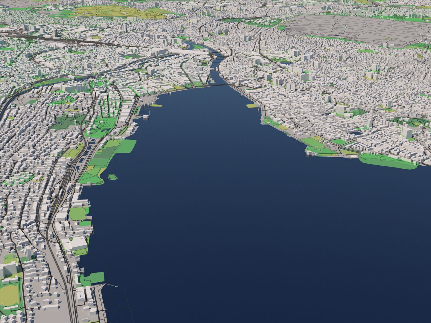 Zurich 25x25km City Map Model 3D model_4