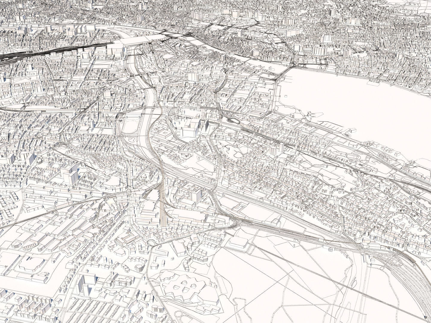 Zurich 25x25km City Map Model 3D model_11