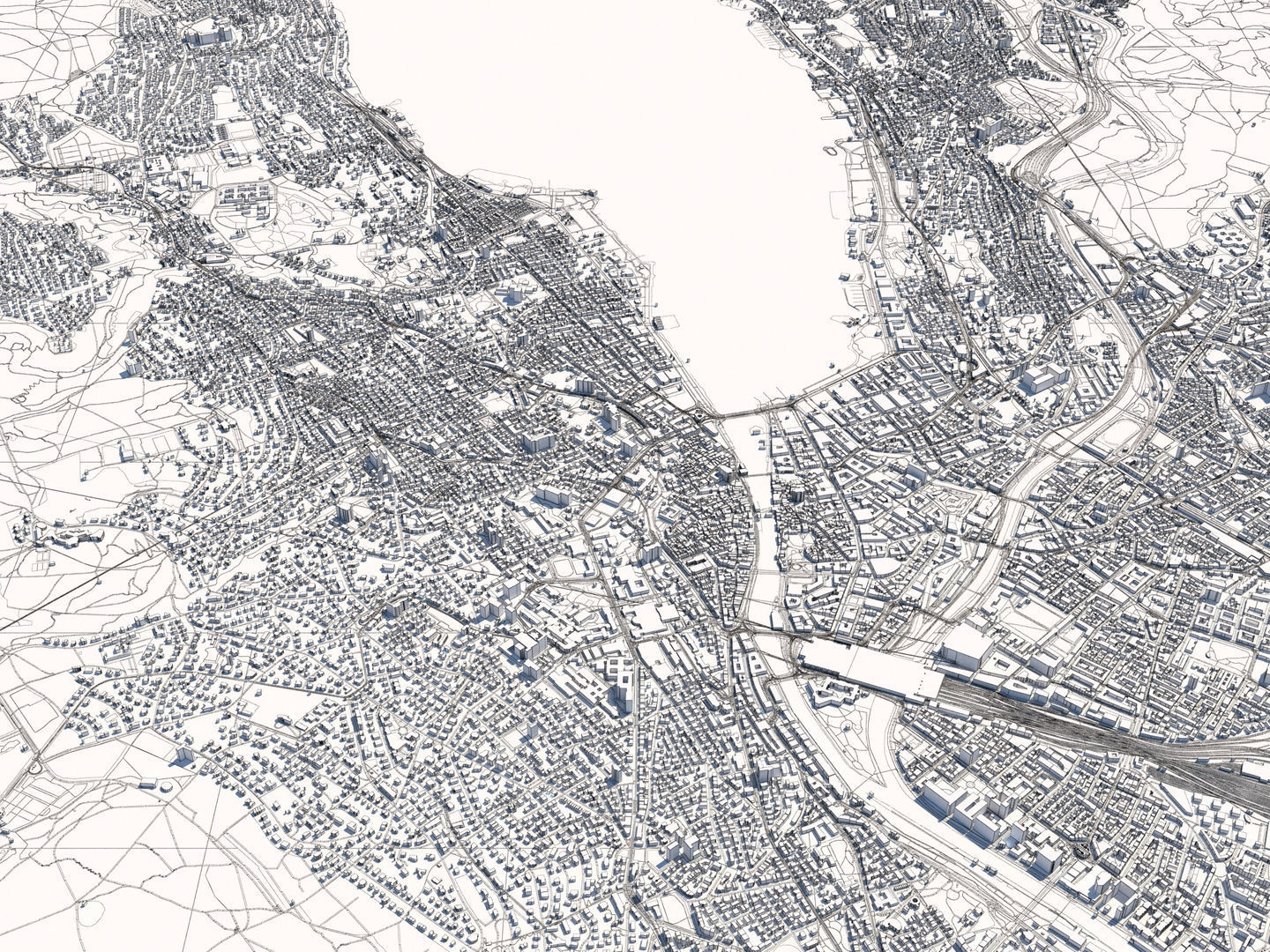 Zurich 25x25km City Map Model 3D model_6