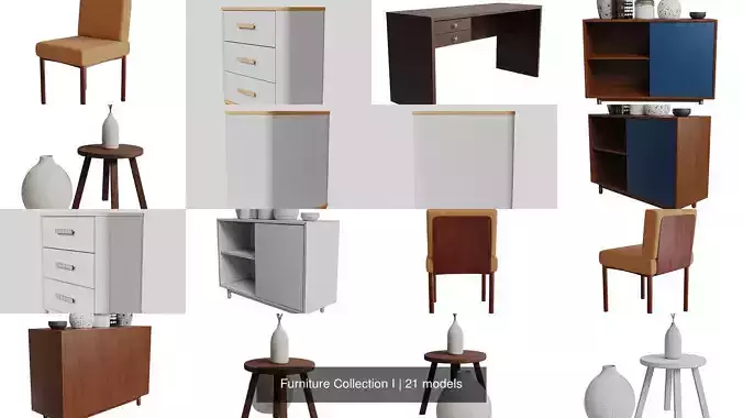 Furniture Collection I two vases on wooden table 