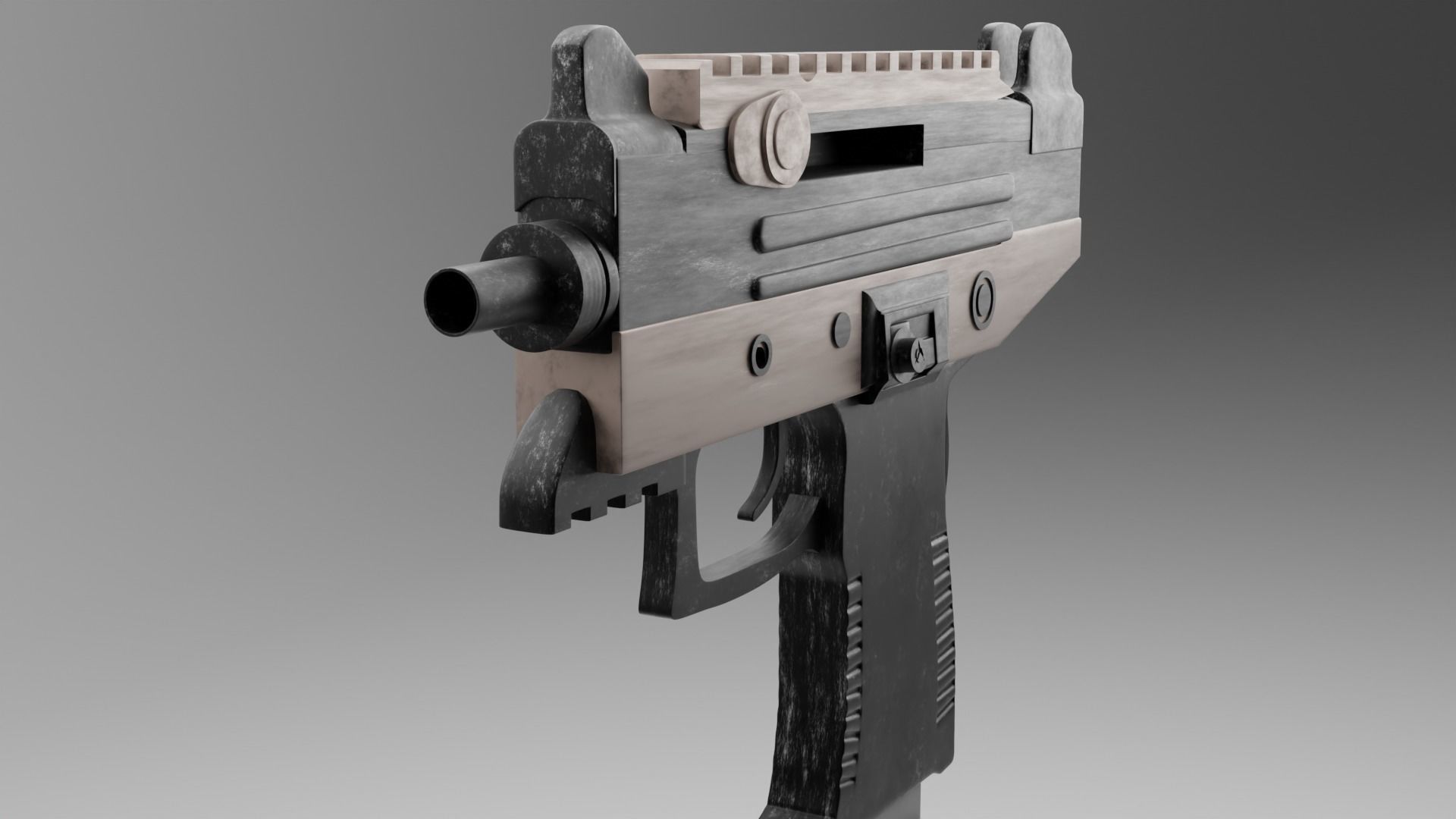 UZI gun Low-poly 3D model_2