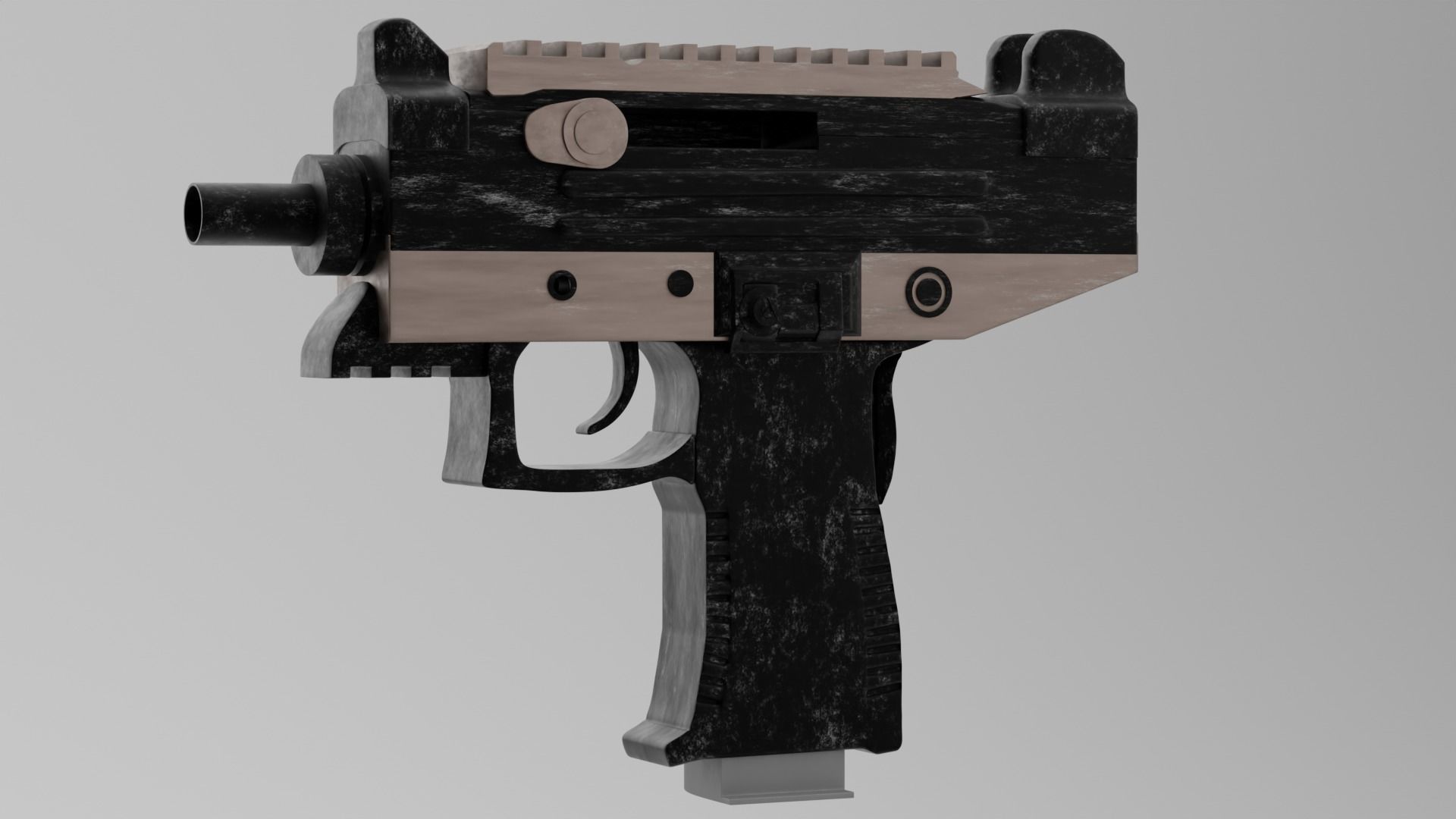 UZI gun Low-poly 3D model_1