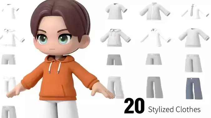 Colin clothes Low-poly 3D model