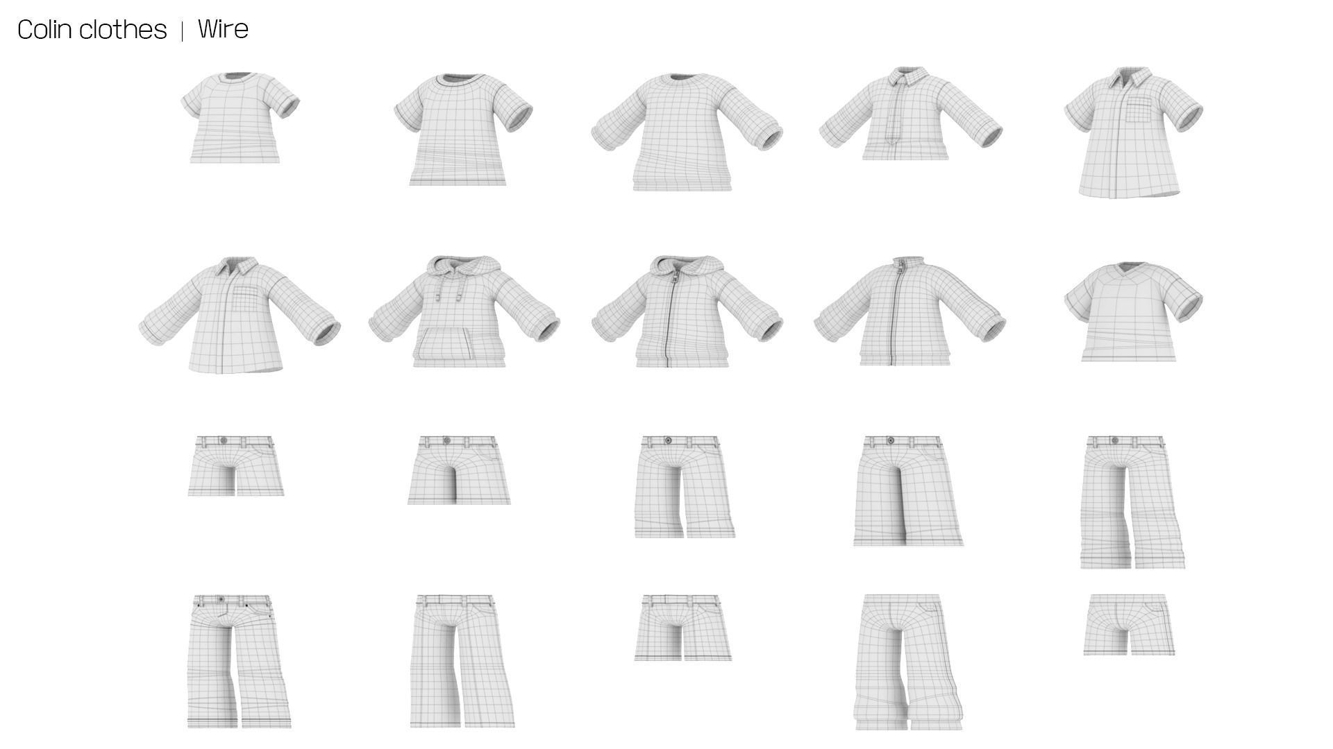 Colin clothes Low-poly 3D model_9