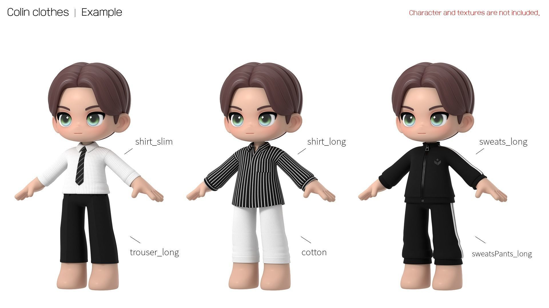 Colin clothes Low-poly 3D model_2