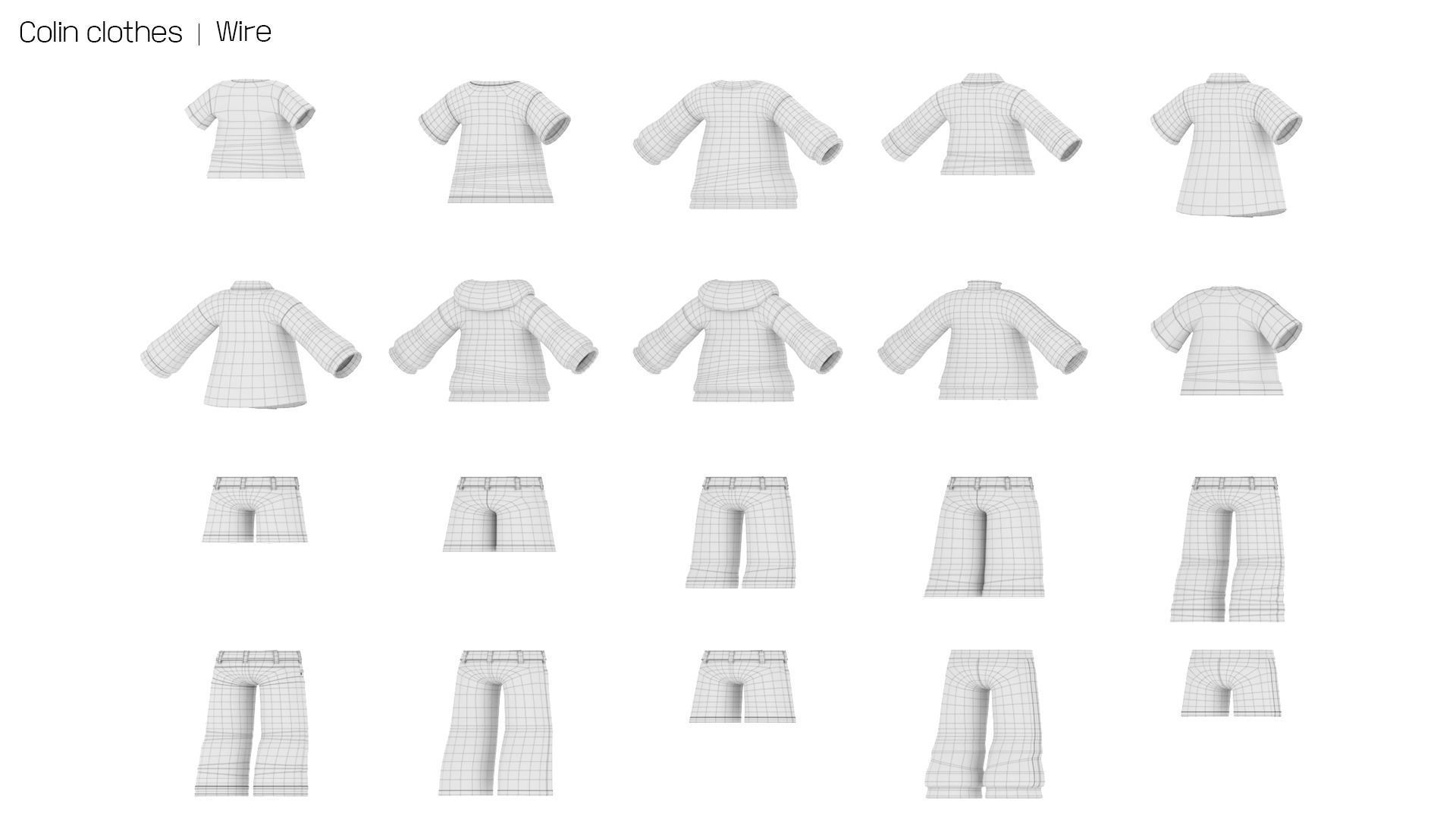 Colin clothes Low-poly 3D model_10