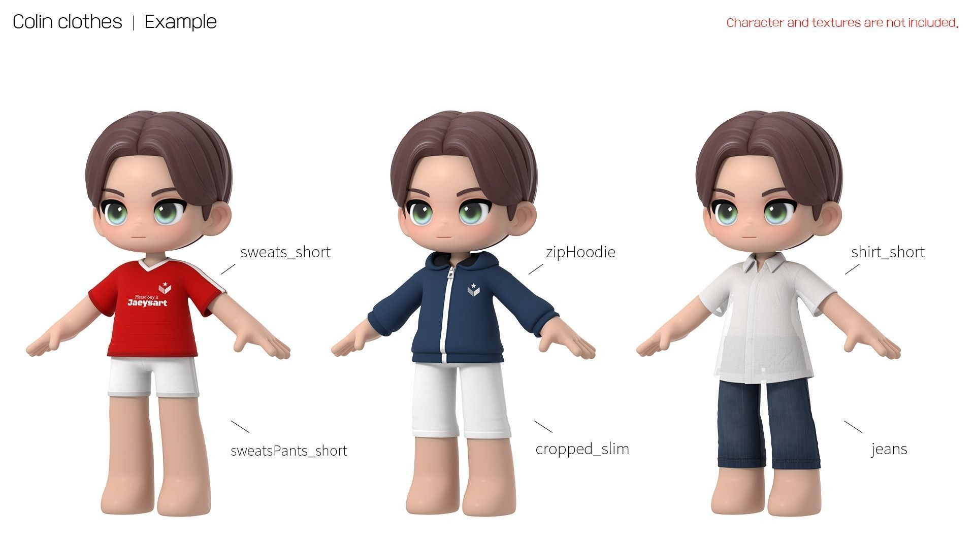 Colin clothes Low-poly 3D model_3