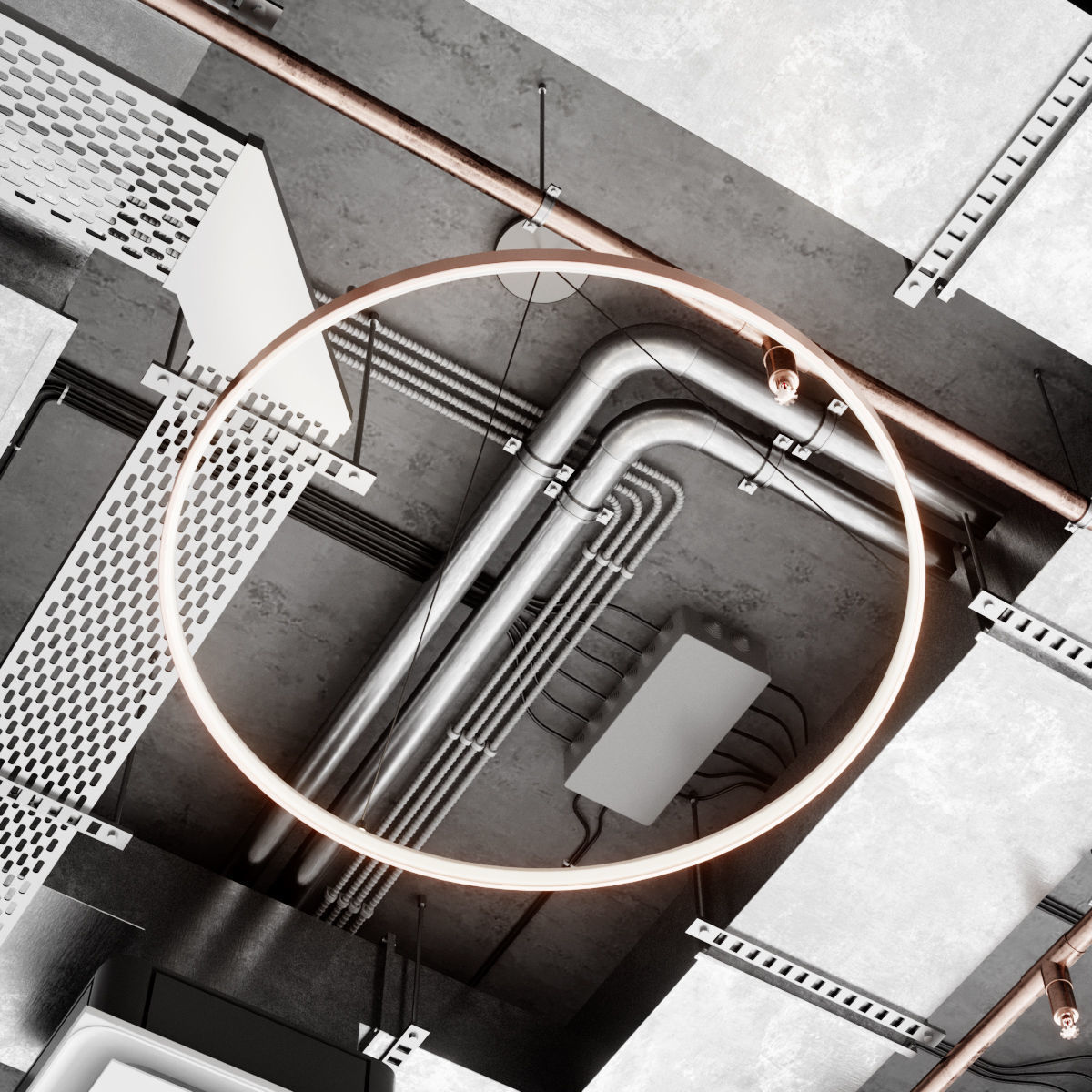 Industrial ceiling 8 3D model_1