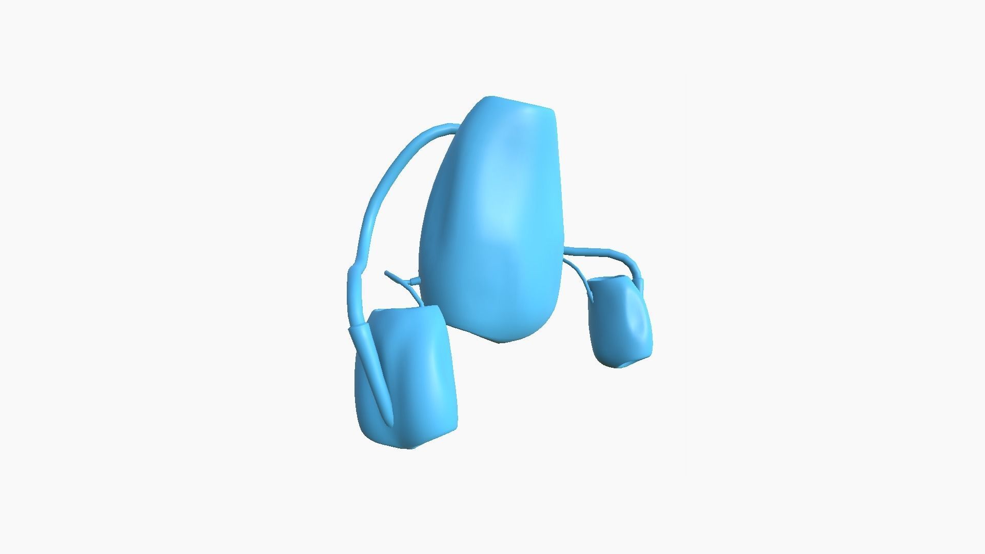 Jetpack I01 White Blue - SciFi Character Design Low-poly 3D model_8