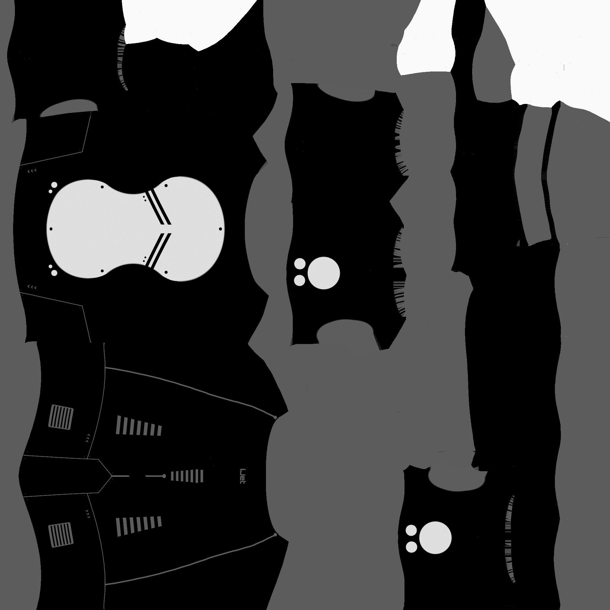 Jetpack I01 White Blue - SciFi Character Design Low-poly 3D model_26