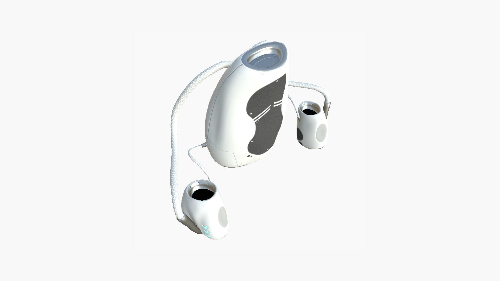 Jetpack I01 White Blue - SciFi Character Design Low-poly 3D model_4