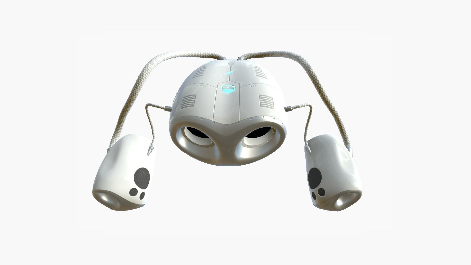 Jetpack I01 White Blue - SciFi Character Design Low-poly 3D model_3