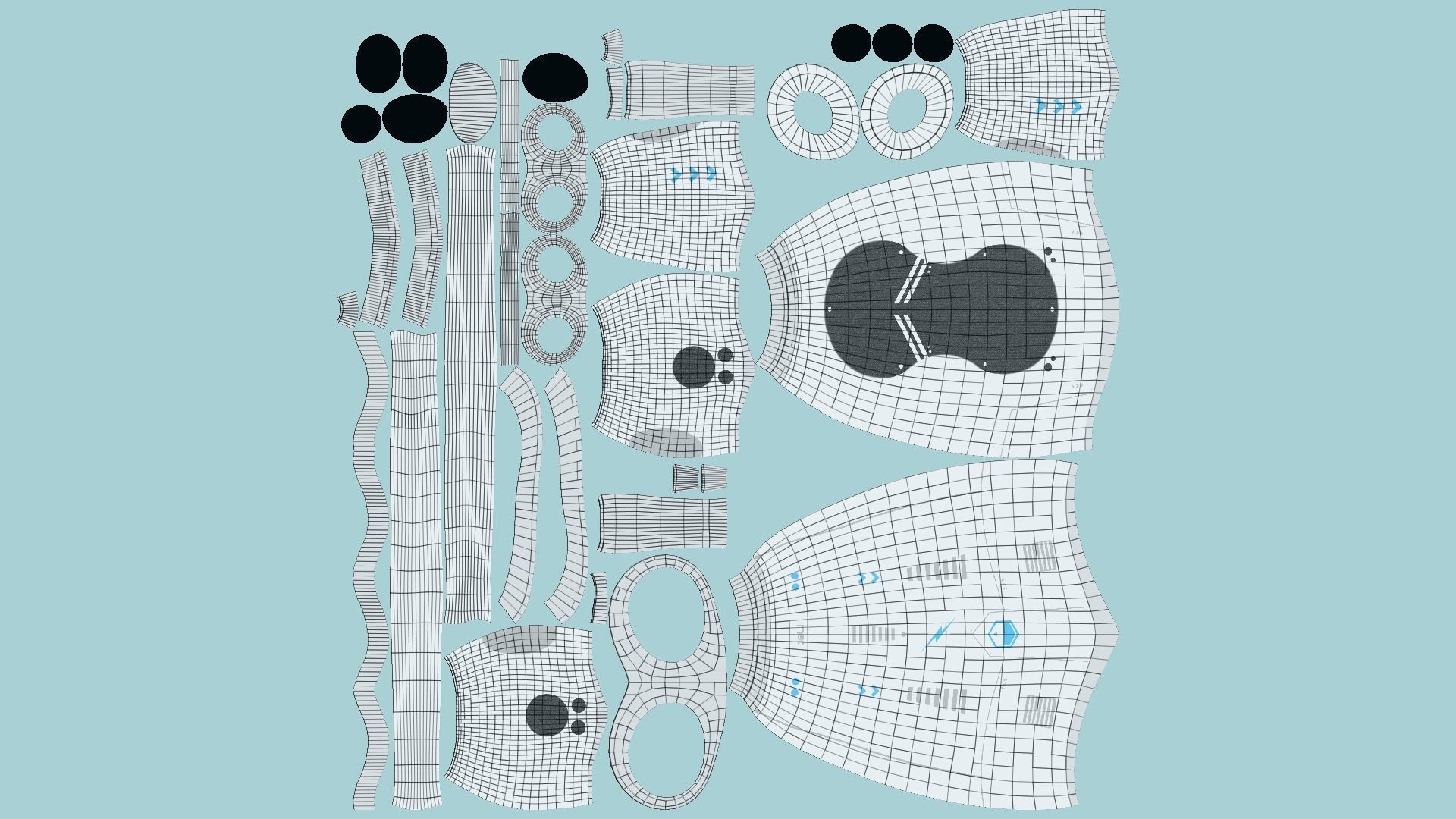 Jetpack I01 White Blue - SciFi Character Design Low-poly 3D model_5