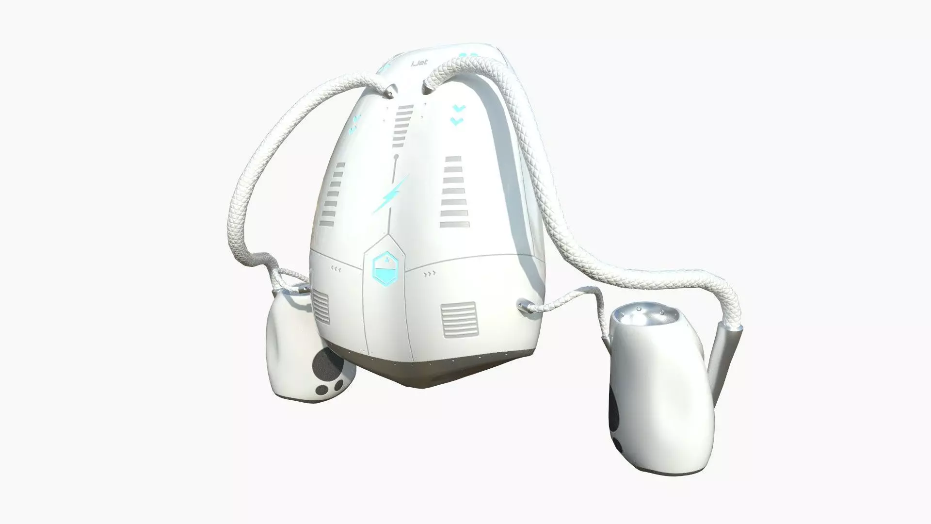 Jetpack I01 White Blue - SciFi Character Design Low-poly 3D model_0