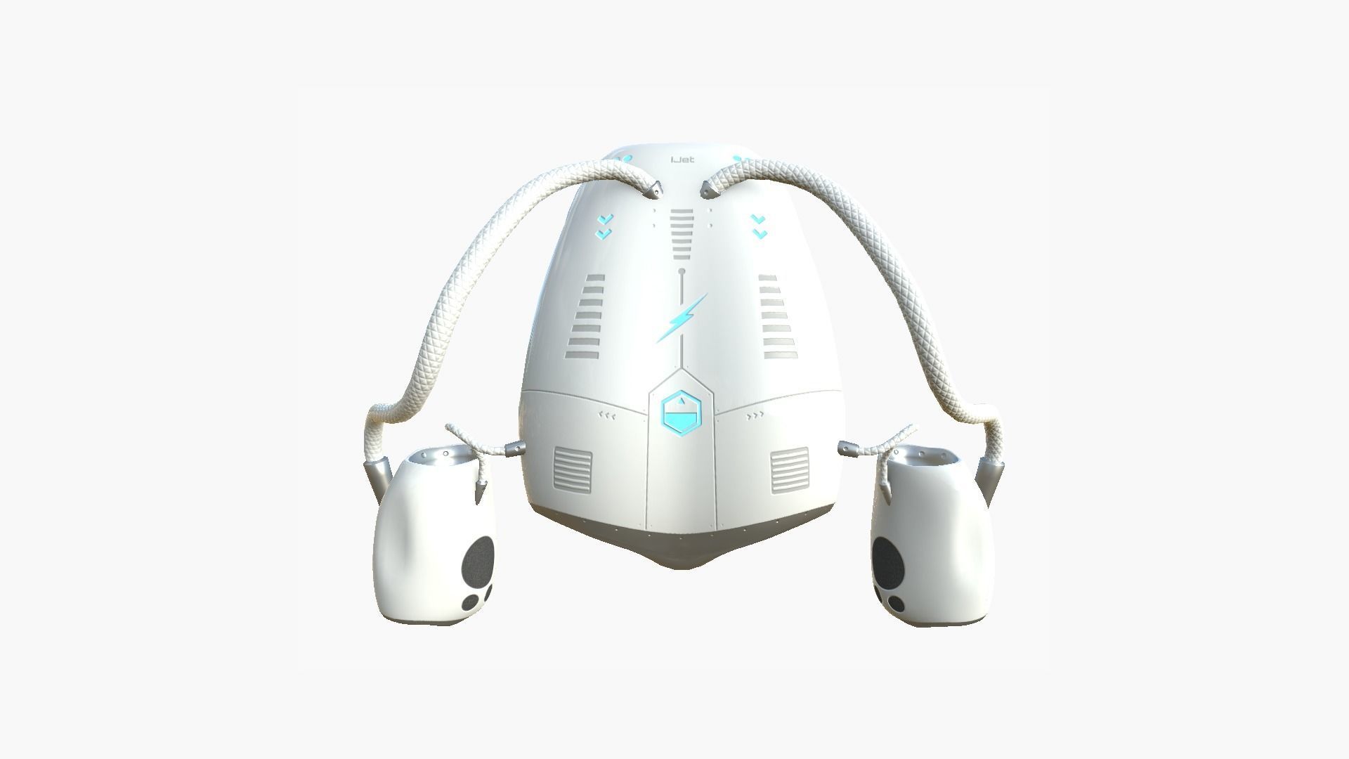 Jetpack I01 White Blue - SciFi Character Design Low-poly 3D model_1