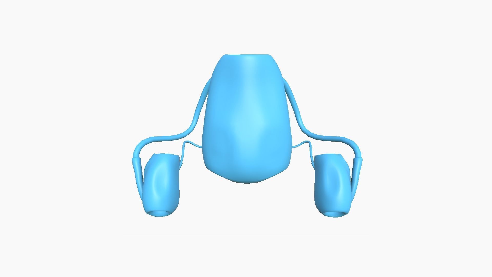 Jetpack I01 White Blue - SciFi Character Design Low-poly 3D model_7