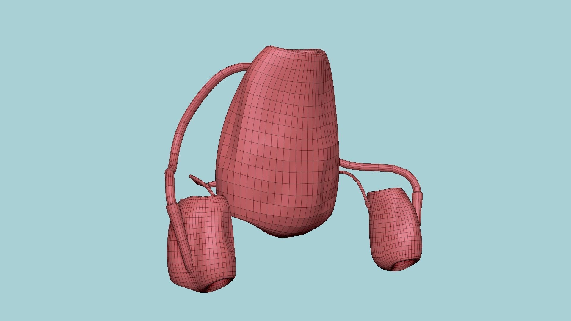 Jetpack I01 White Blue - SciFi Character Design Low-poly 3D model_14