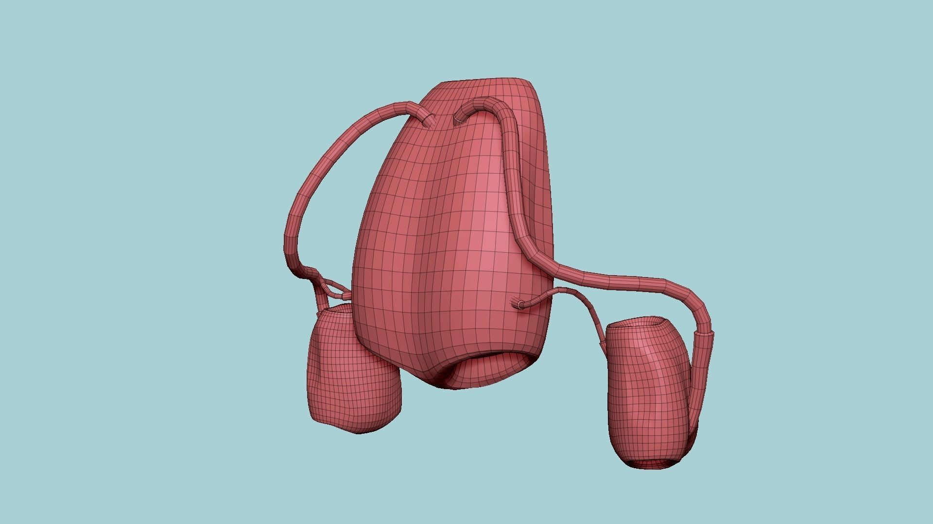 Jetpack I01 White Blue - SciFi Character Design Low-poly 3D model_15